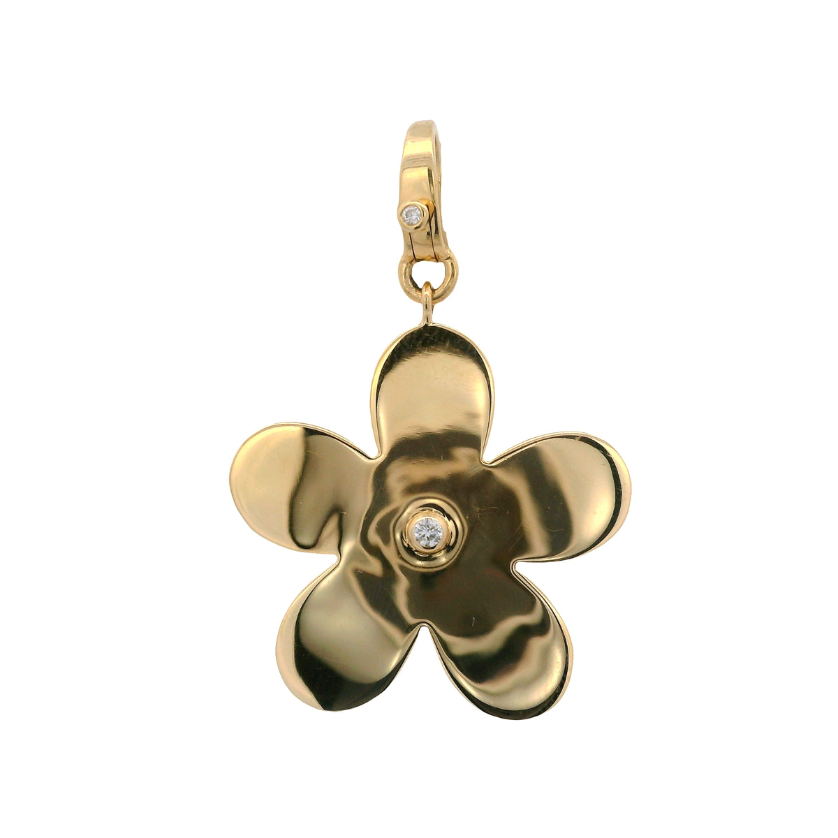Solitaire Bezel Diamond Flower Pendant
