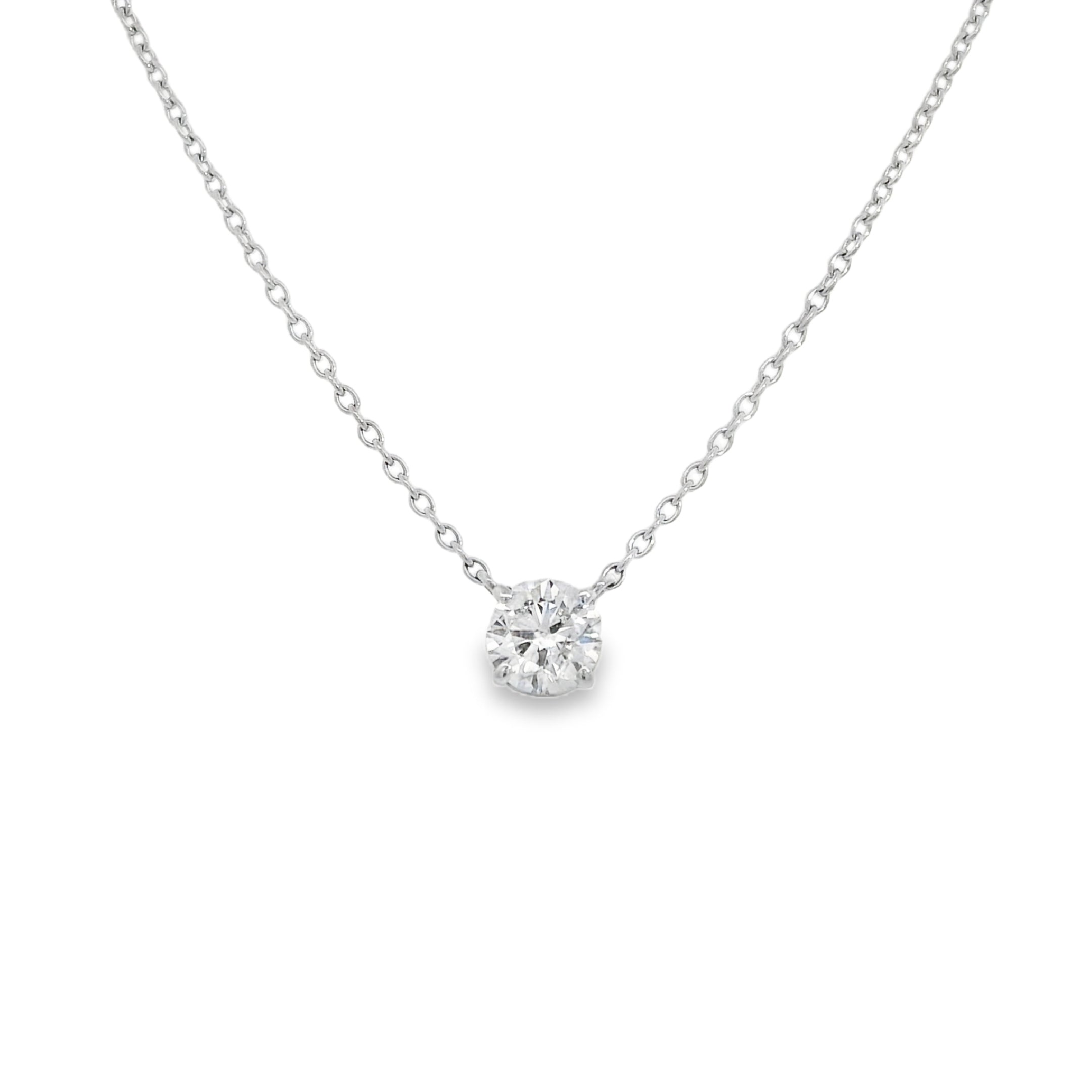 1.21 Carat Round Diamond Solitaire Pendant Necklace