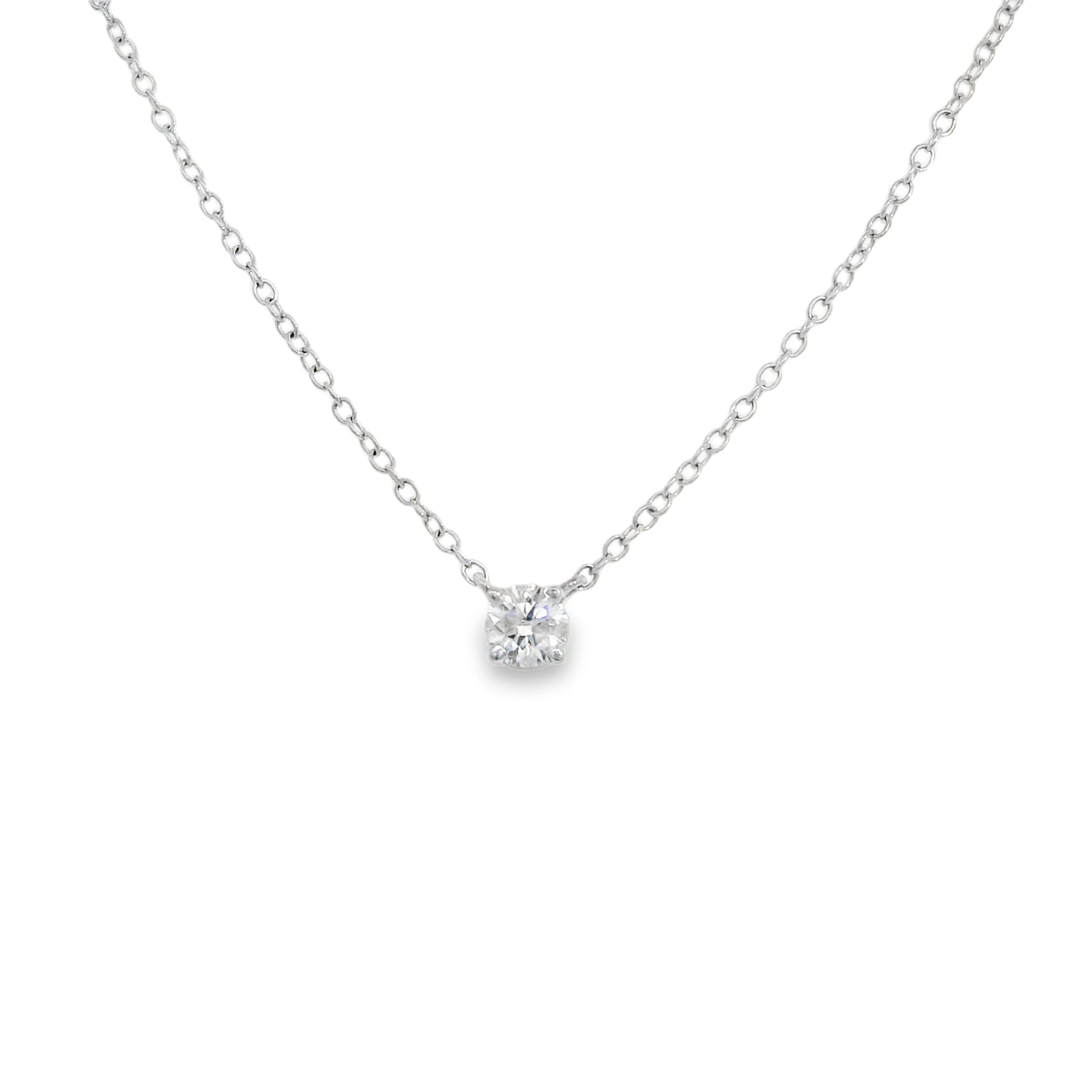 0.35 Carat Round Diamond Solitaire Pendant Necklace