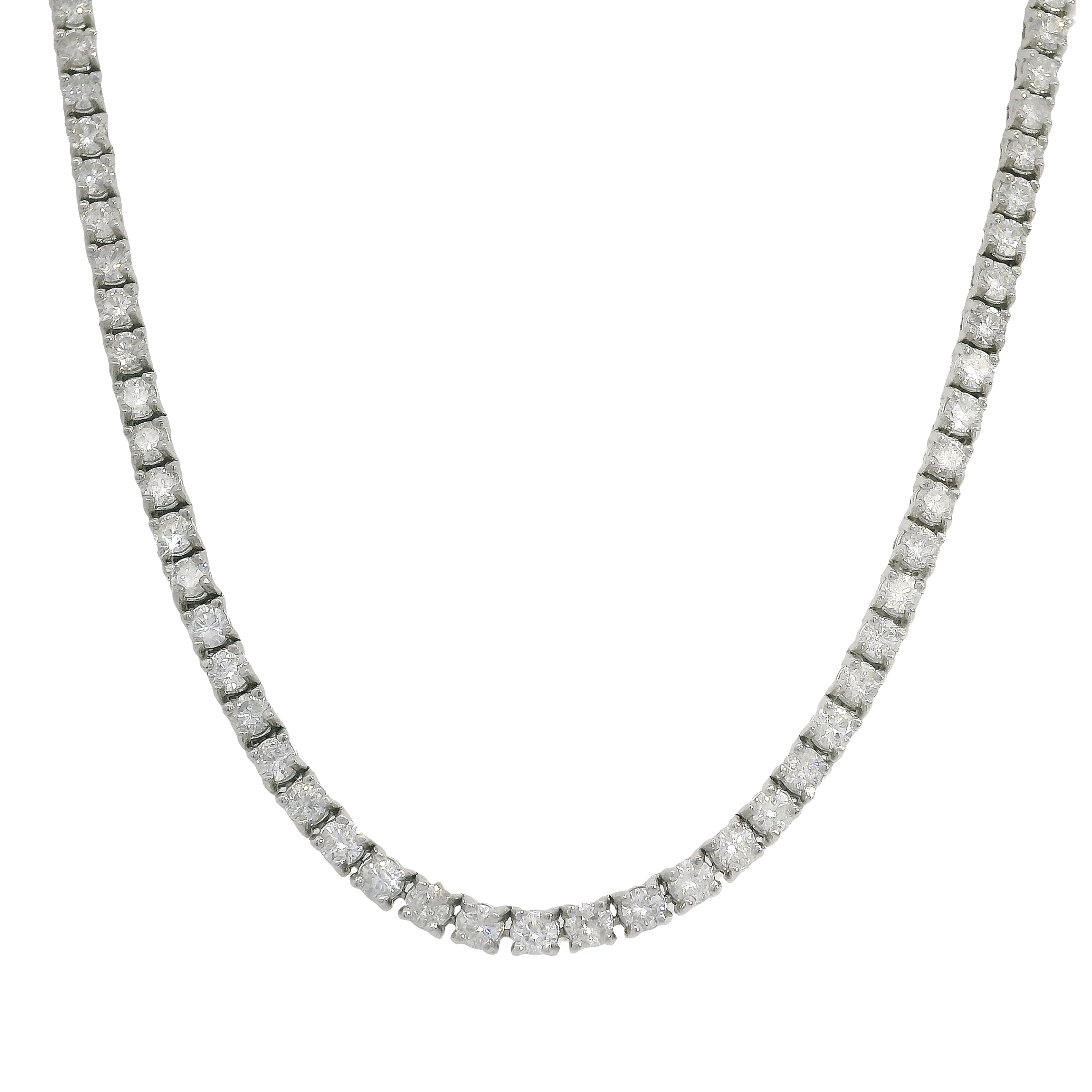 7.35ctw Four-Prong Diamond Tennis Necklace