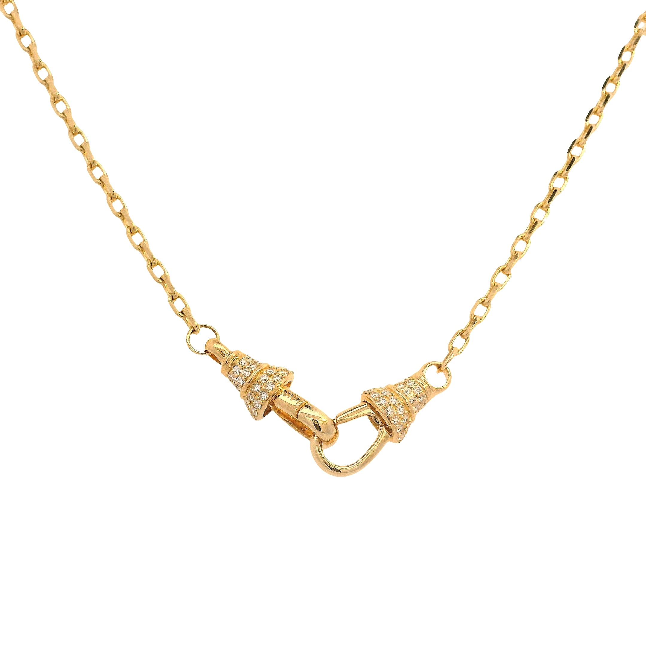 Double Pavé Diamond Latch Necklace