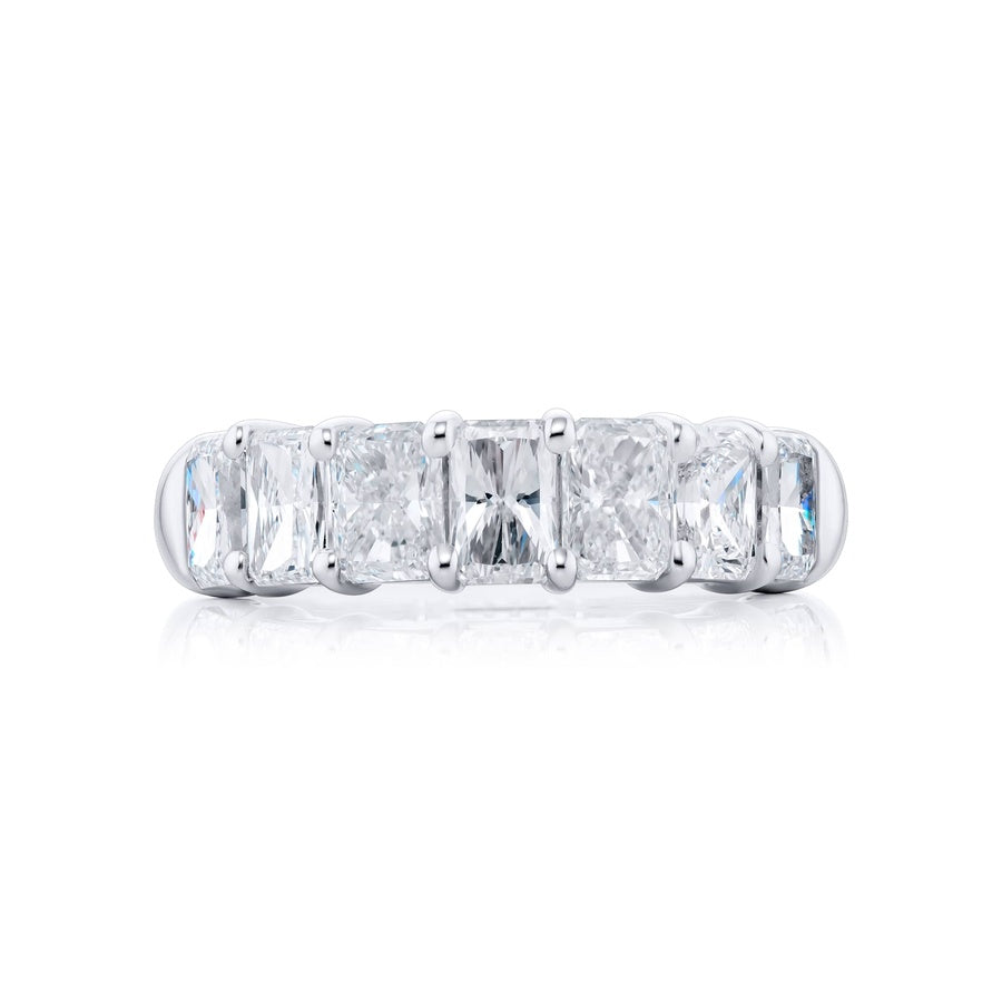 Platinum Radiant-Cut Diamond Band