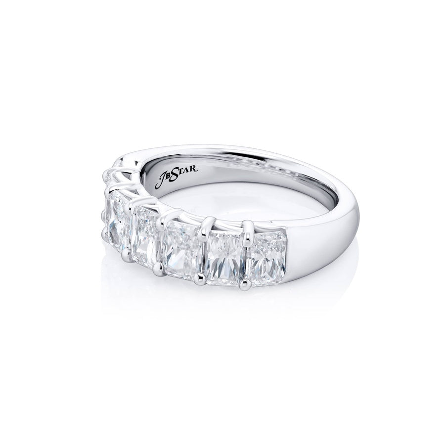 Platinum Radiant-Cut Diamond Band