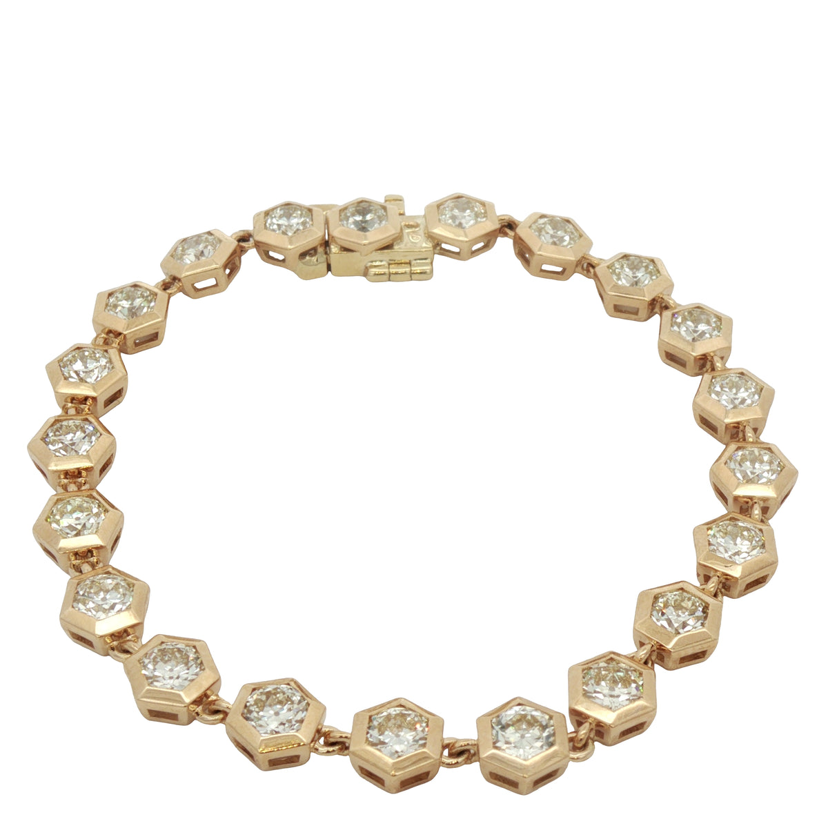 8.87ctw Hexagon Diamond Tennis Bracelet