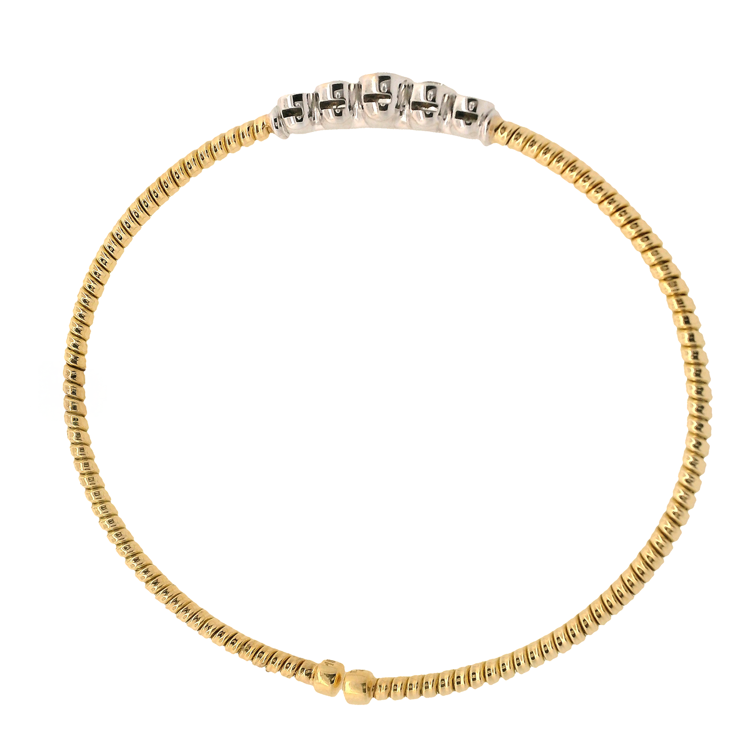 Coil Bangle with Five Diamonds