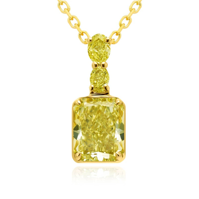 18K Yellow Gold Radiant-Cut Fancy Yellow Diamond Pendant