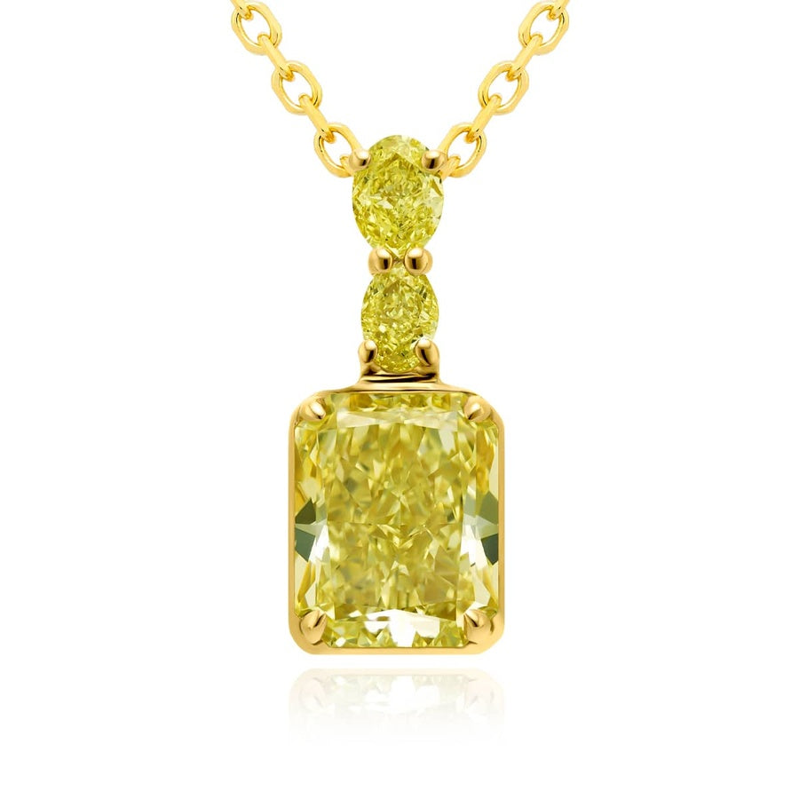18K Yellow Gold Radiant-Cut Fancy Yellow Diamond Pendant