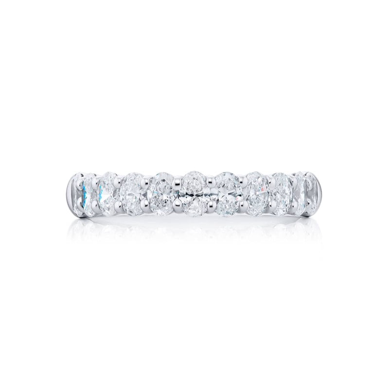 Platinum Oval Diamond Band