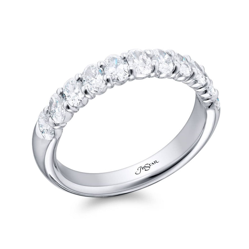 Platinum Oval Diamond Band