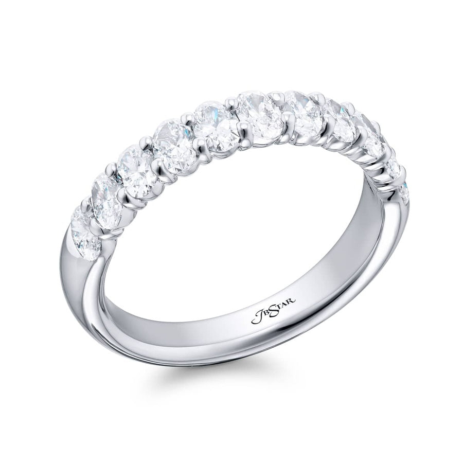 Platinum Oval Diamond Band
