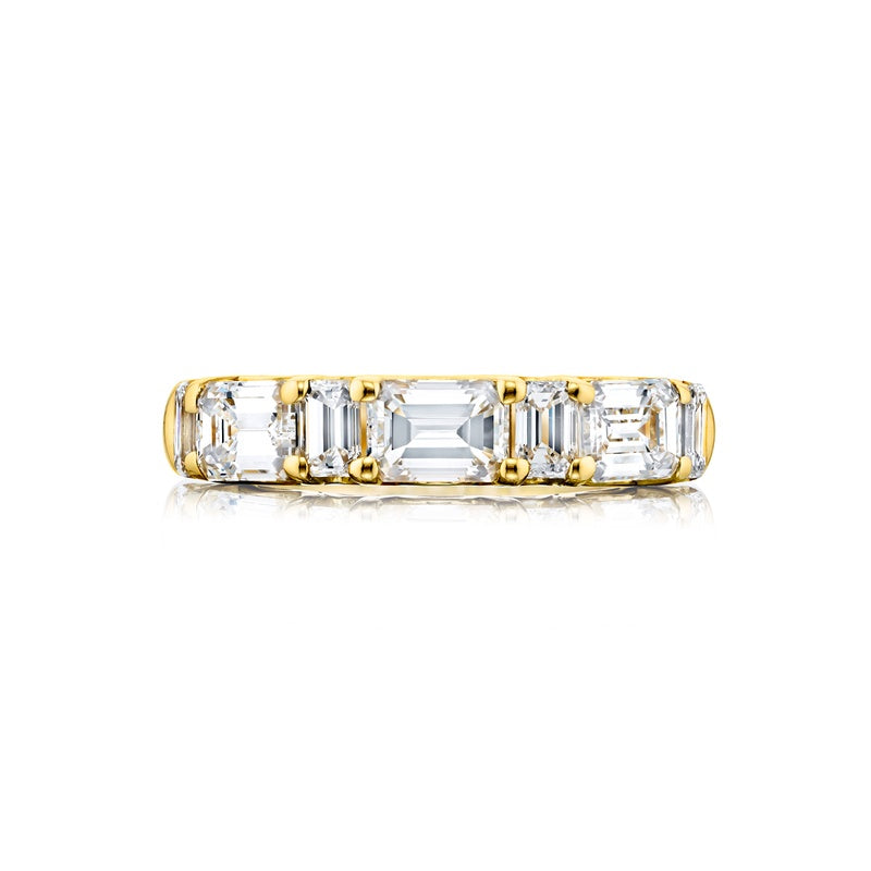 18K Yellow Gold Emerald-Cut Diamond East-West Band