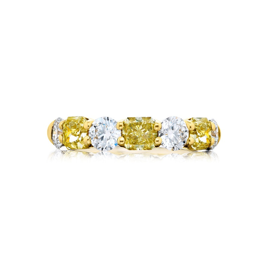 18K Yellow Gold Radiant-Cut Fancy Yellow Diamond Band