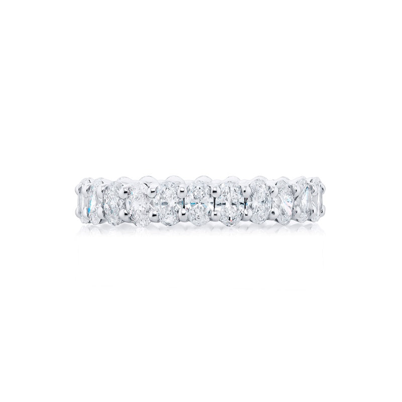Platinum Oval Diamond Eternity Band