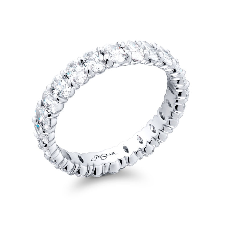 Platinum Oval Diamond Eternity Band