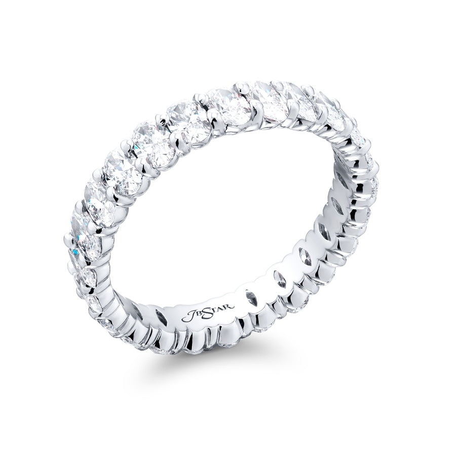 Platinum Oval Diamond Eternity Band