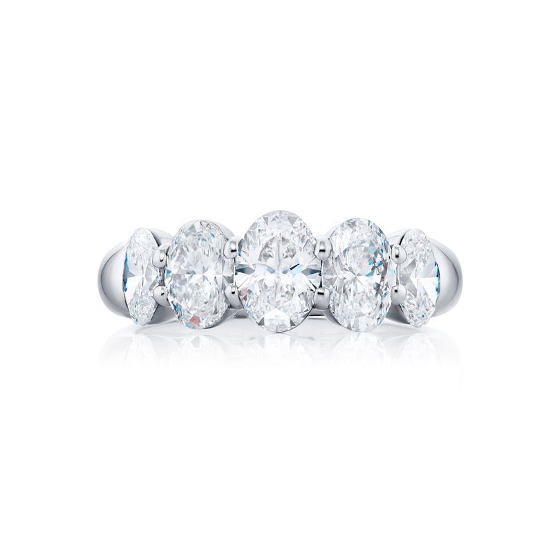 Platinum Oval Diamond Band