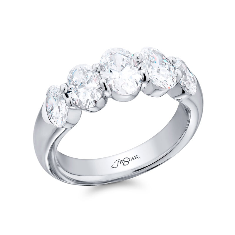 Platinum Oval Diamond Band