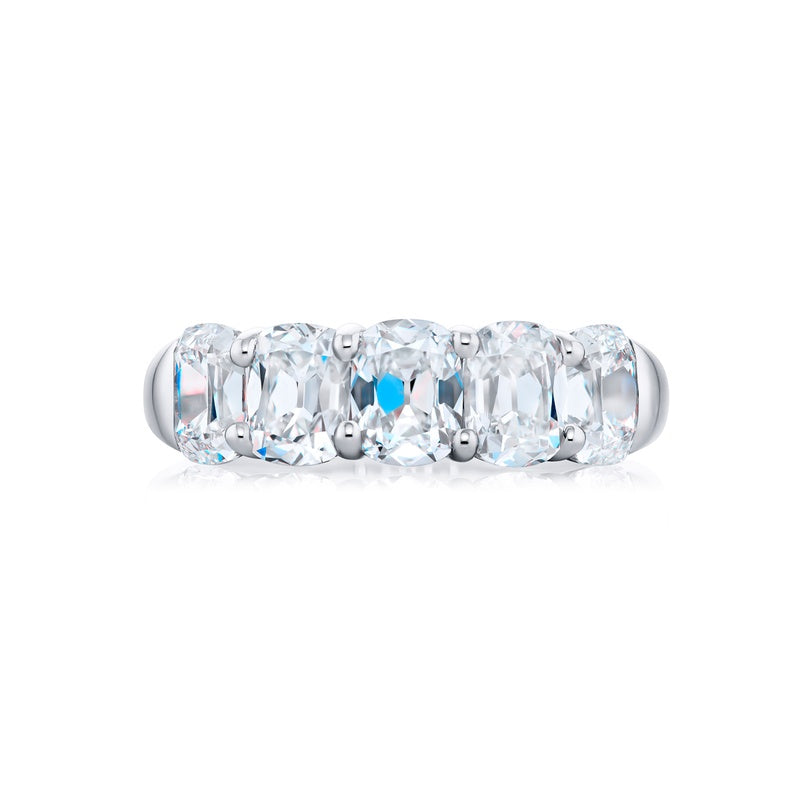 Platinum Vintage Cut Diamond Certified Band