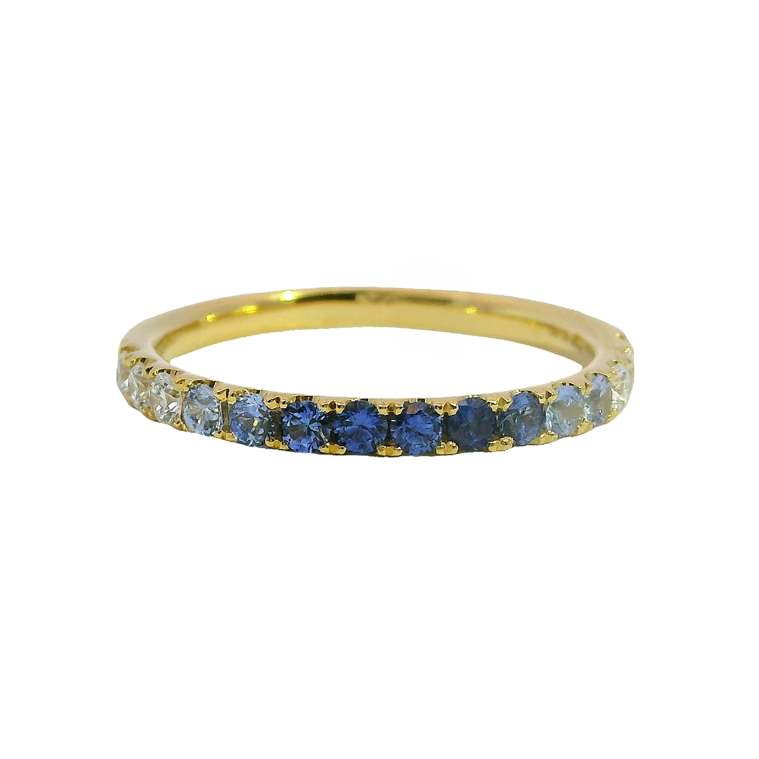 Round Ombre Sapphire and Diamond Anniversary Band