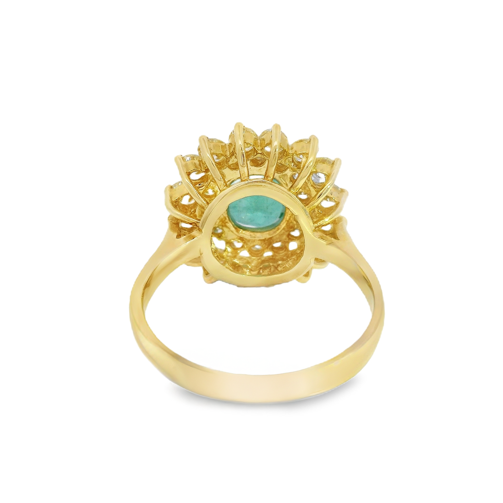 Vintage Emerald & Diamond Double Halo Ring