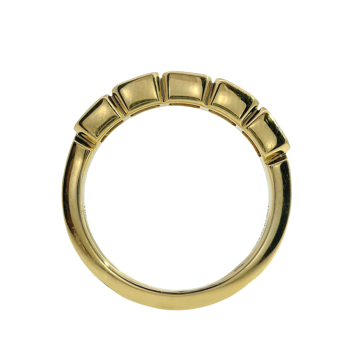 East-West Bezel Emerald Half-Band