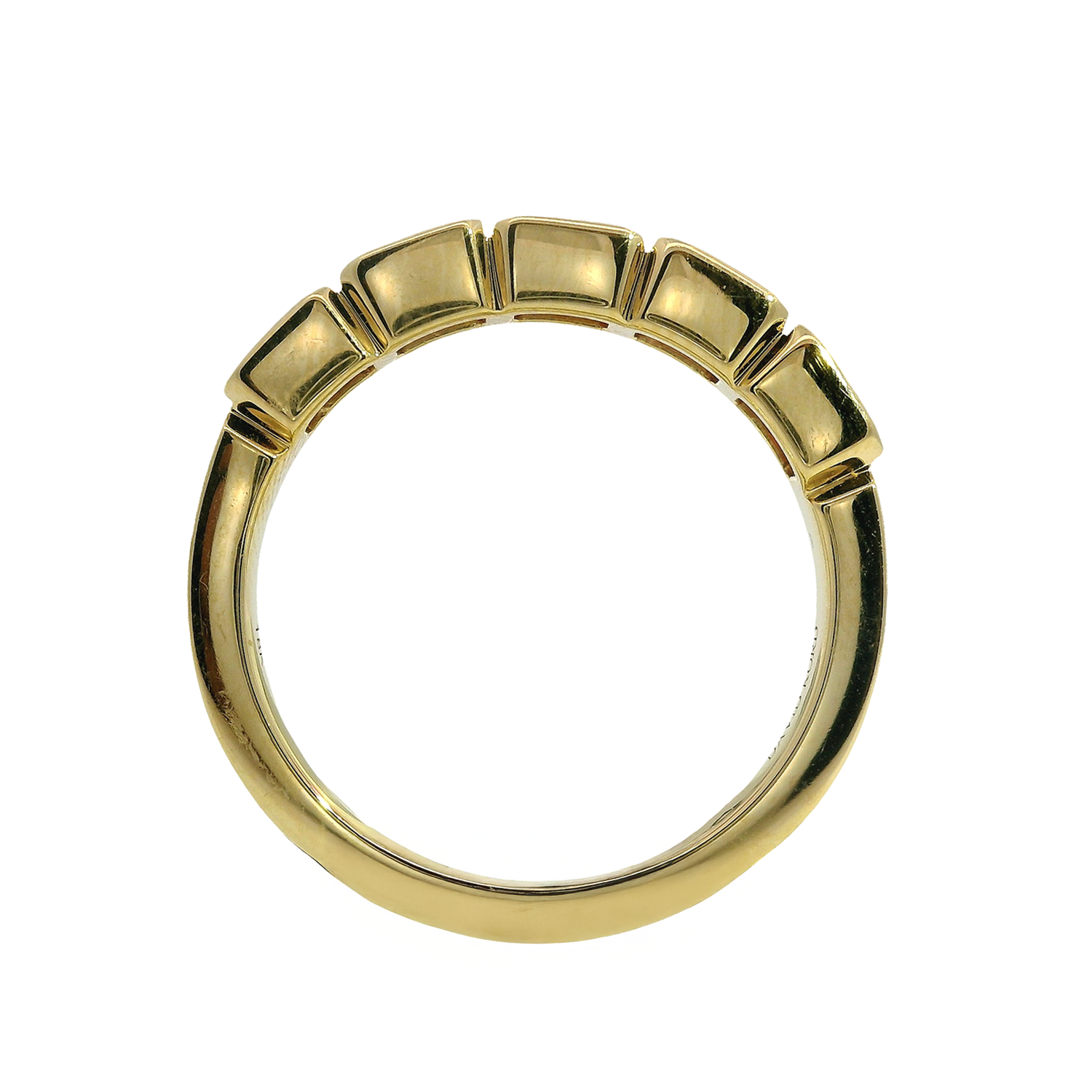 East-West Bezel Emerald Cut Ruby Half-Band