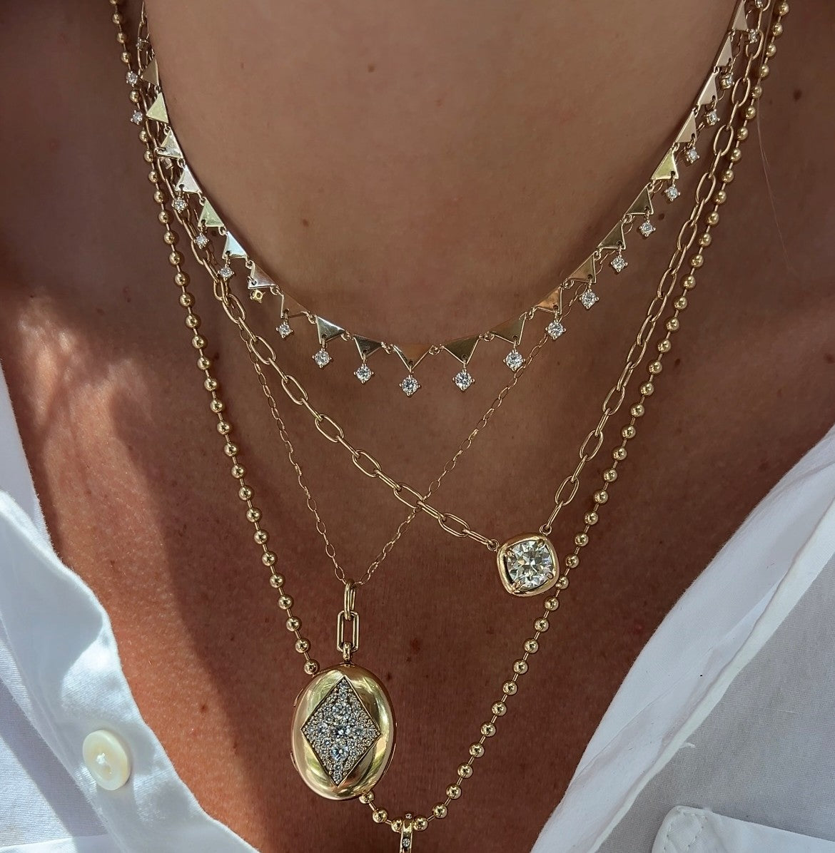 Shine Diamond Collar Necklace