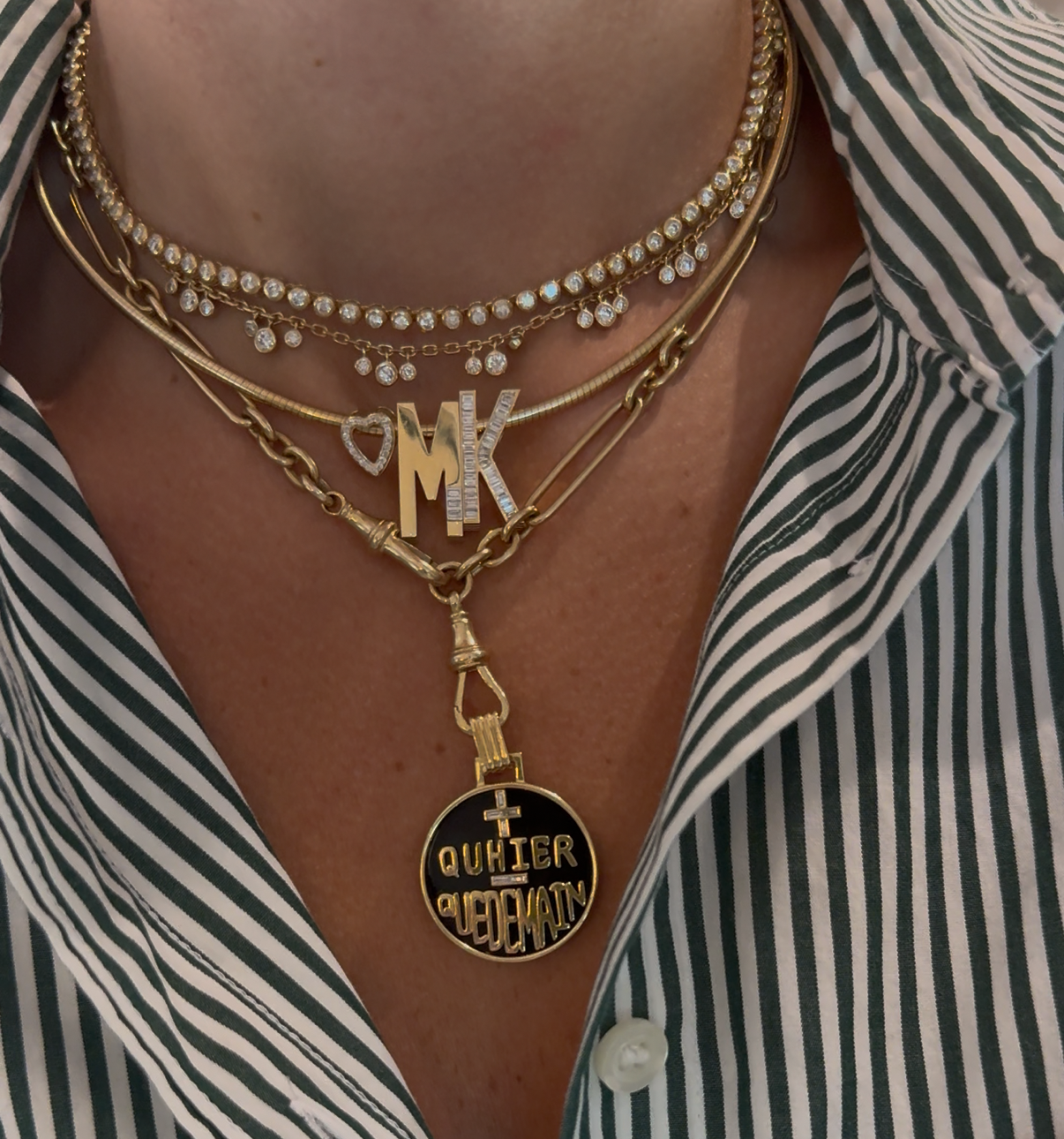 Slide-On Mid Pavé Heart