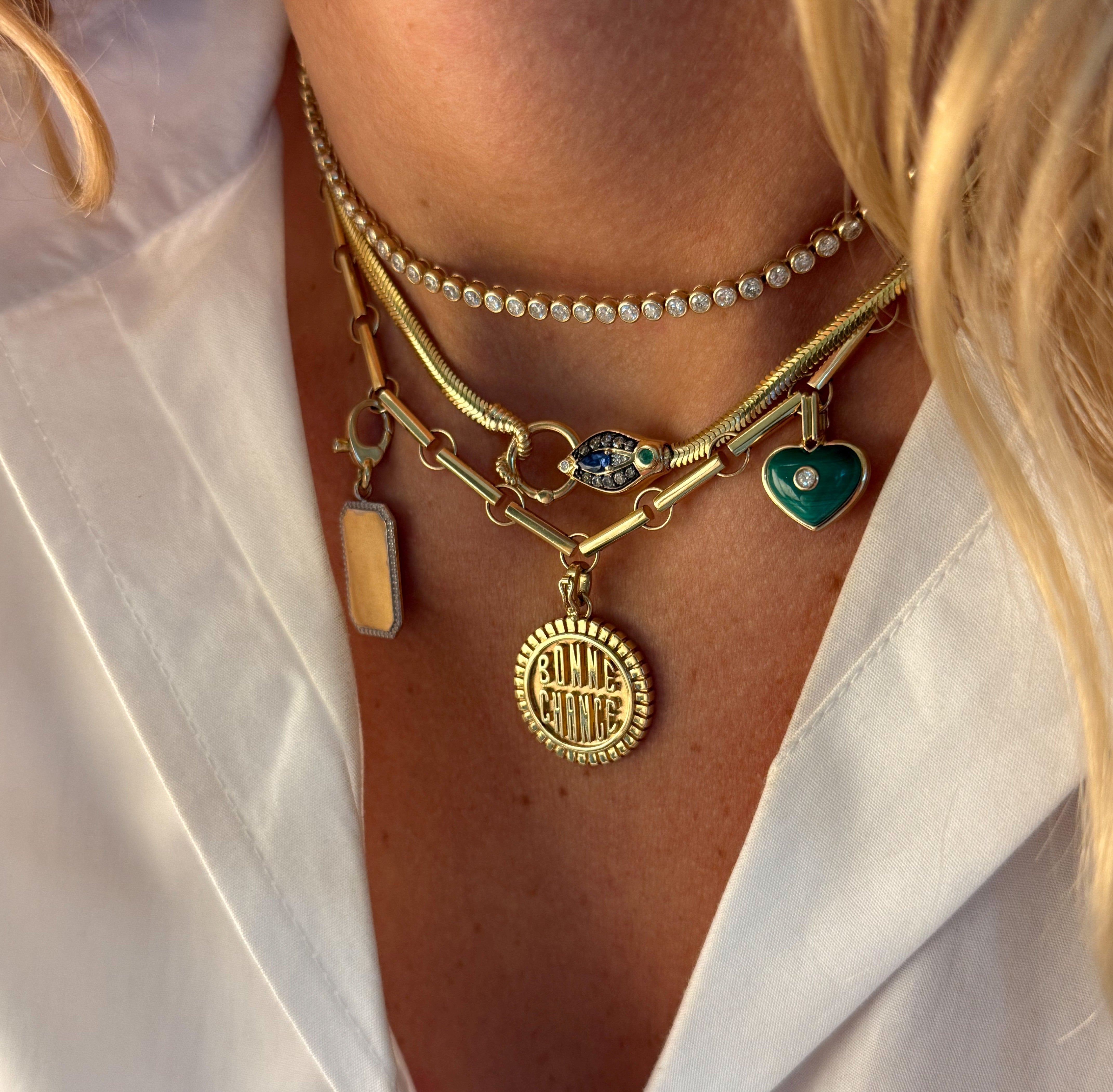 Alternating Round and Bar Link Necklace