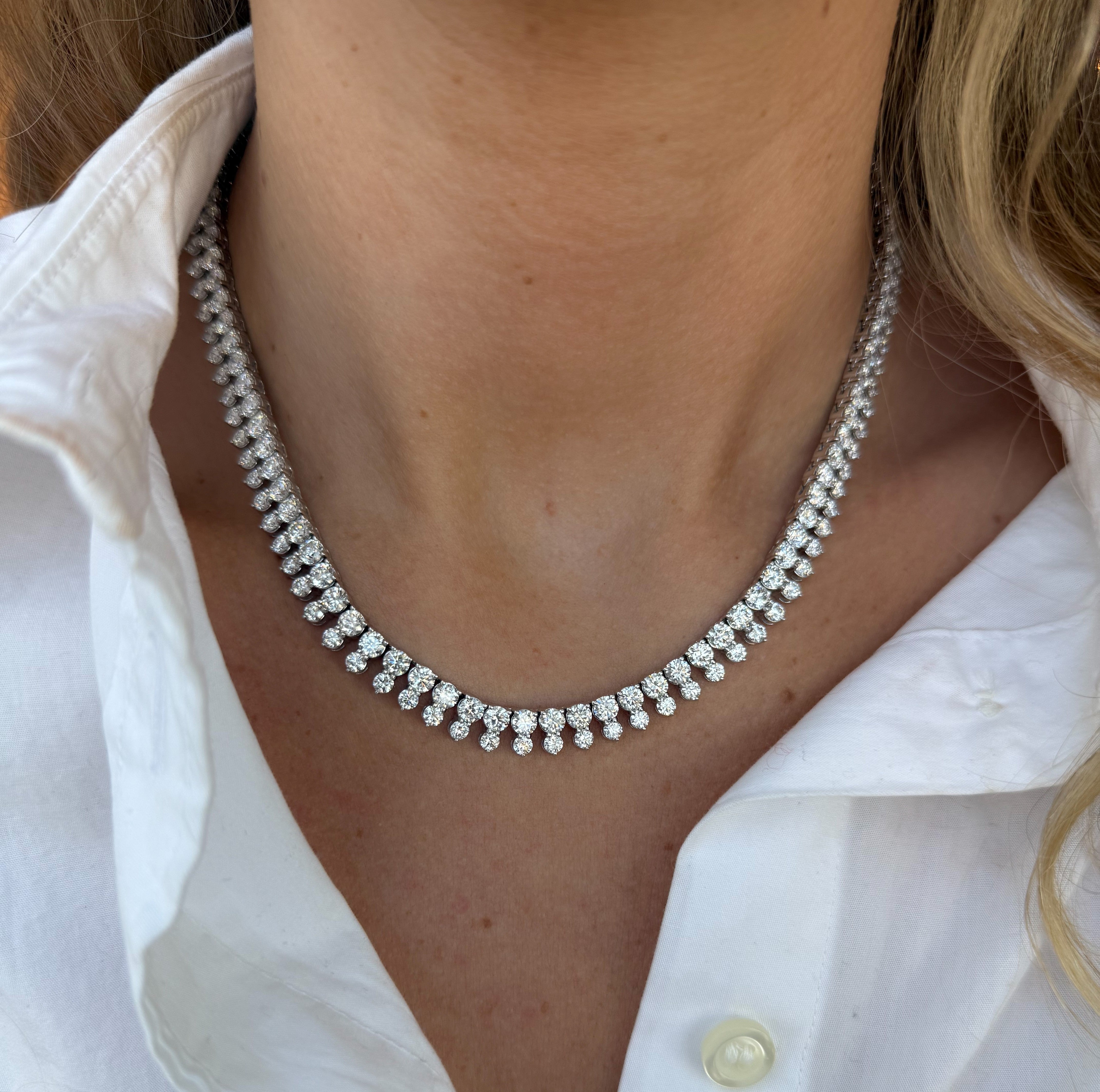 33.71ctw Two Row Diamond Necklace