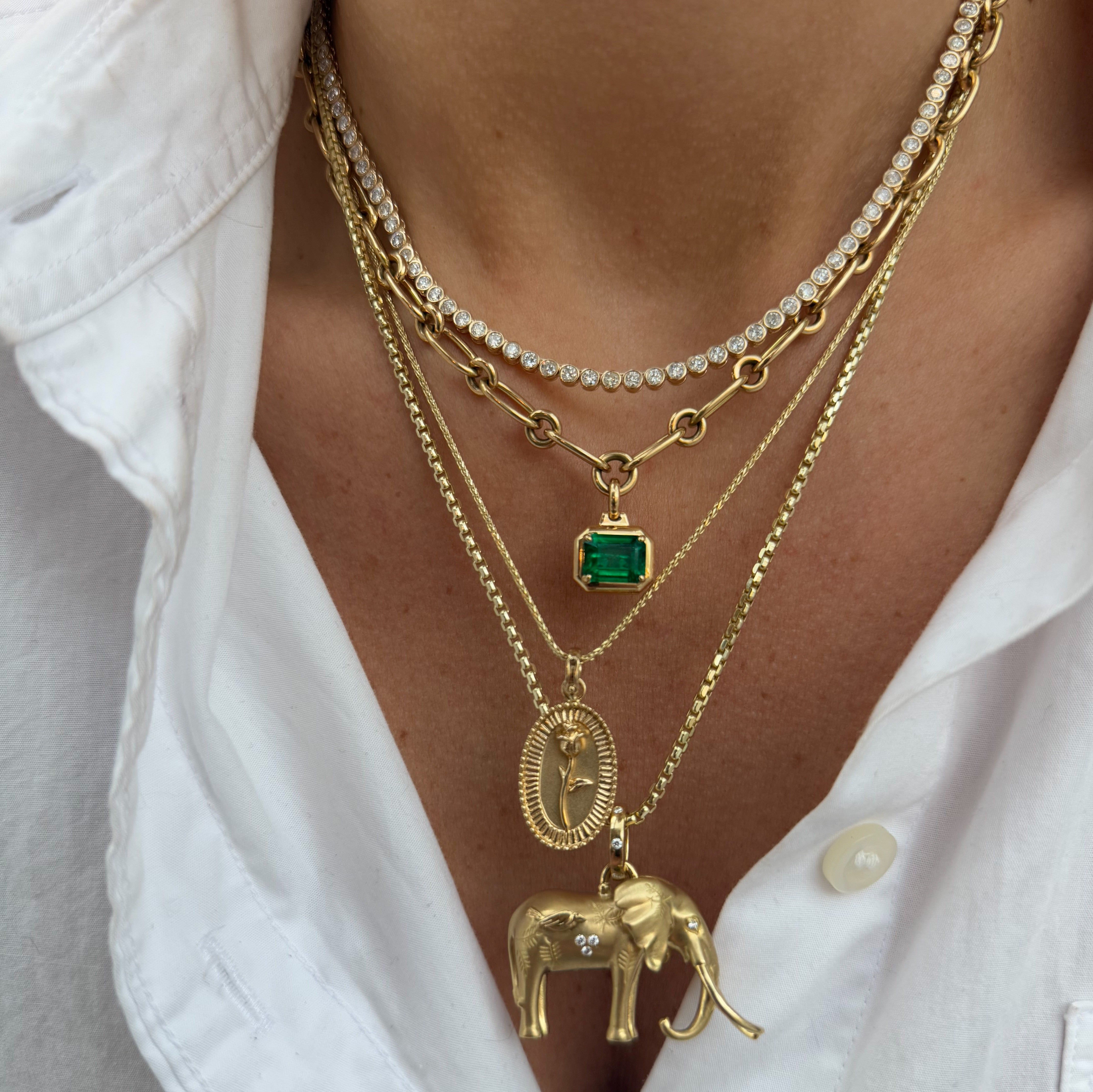 Lola Necklace with Emerald-Cut Emerald