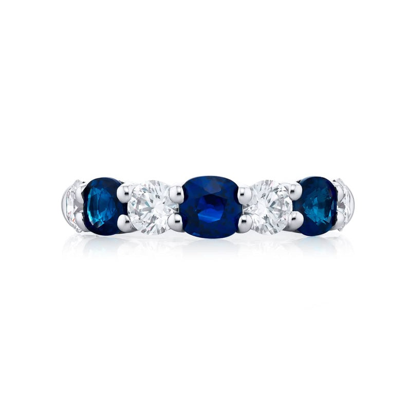 Platinum Cushion-Cut Sapphire Band