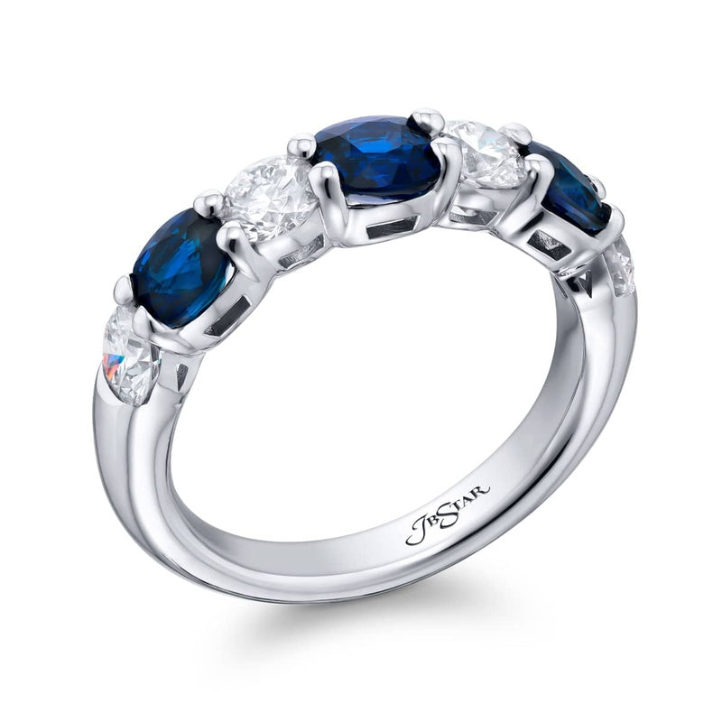 Platinum Cushion-Cut Sapphire Band