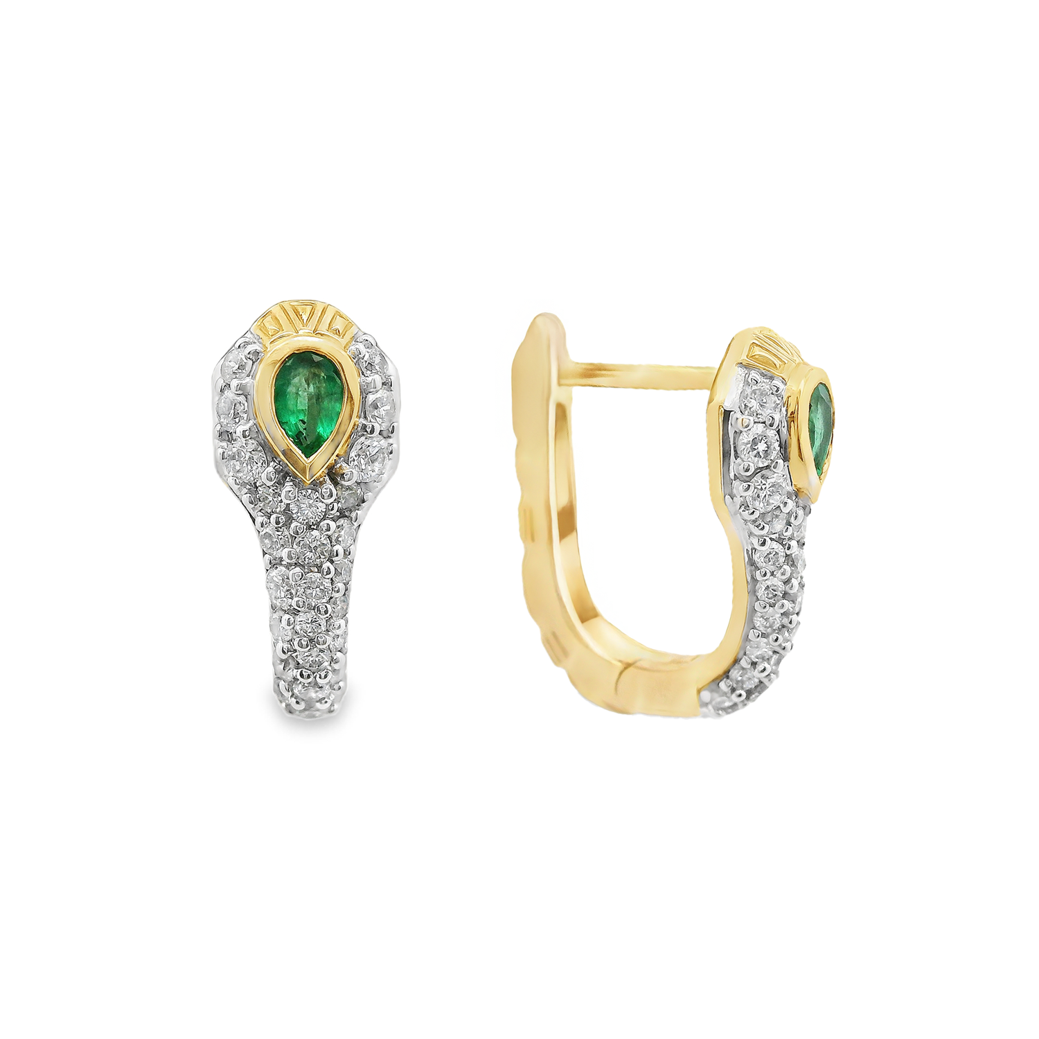 Diamondback Emerald Snake Hoops