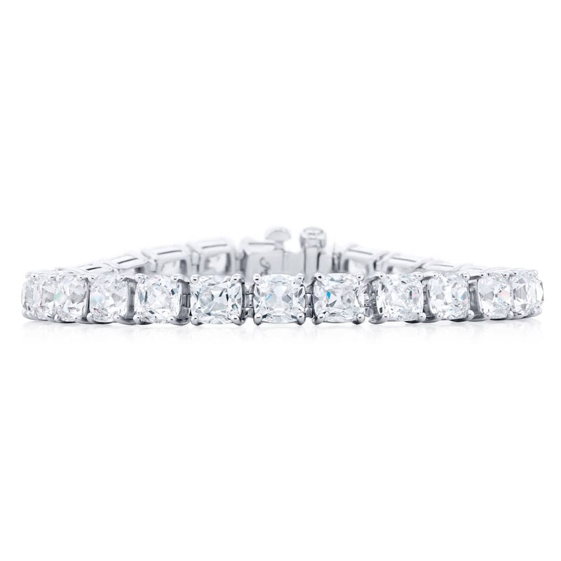 Platinum Vintage Cushion-Cut Diamond Certified Bracelet