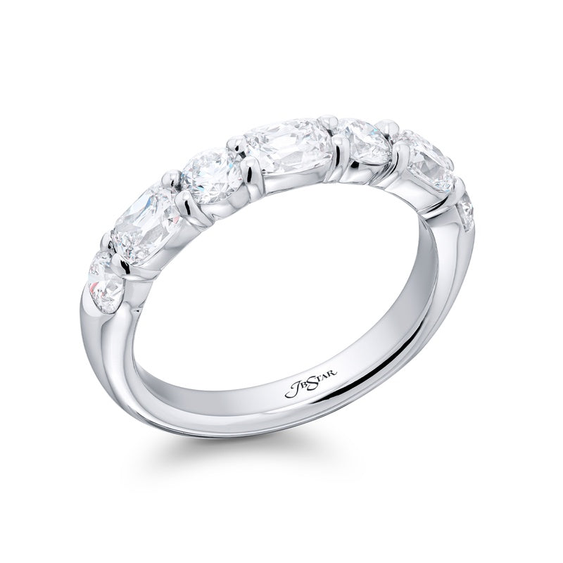 Platinum Vintage Cushion-Cut Diamond East-West Band