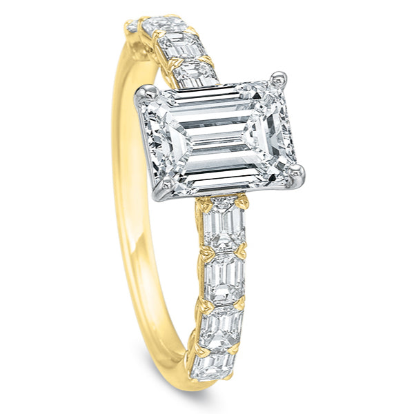 Emerald Cut Petite Grand Aire Engagement Ring