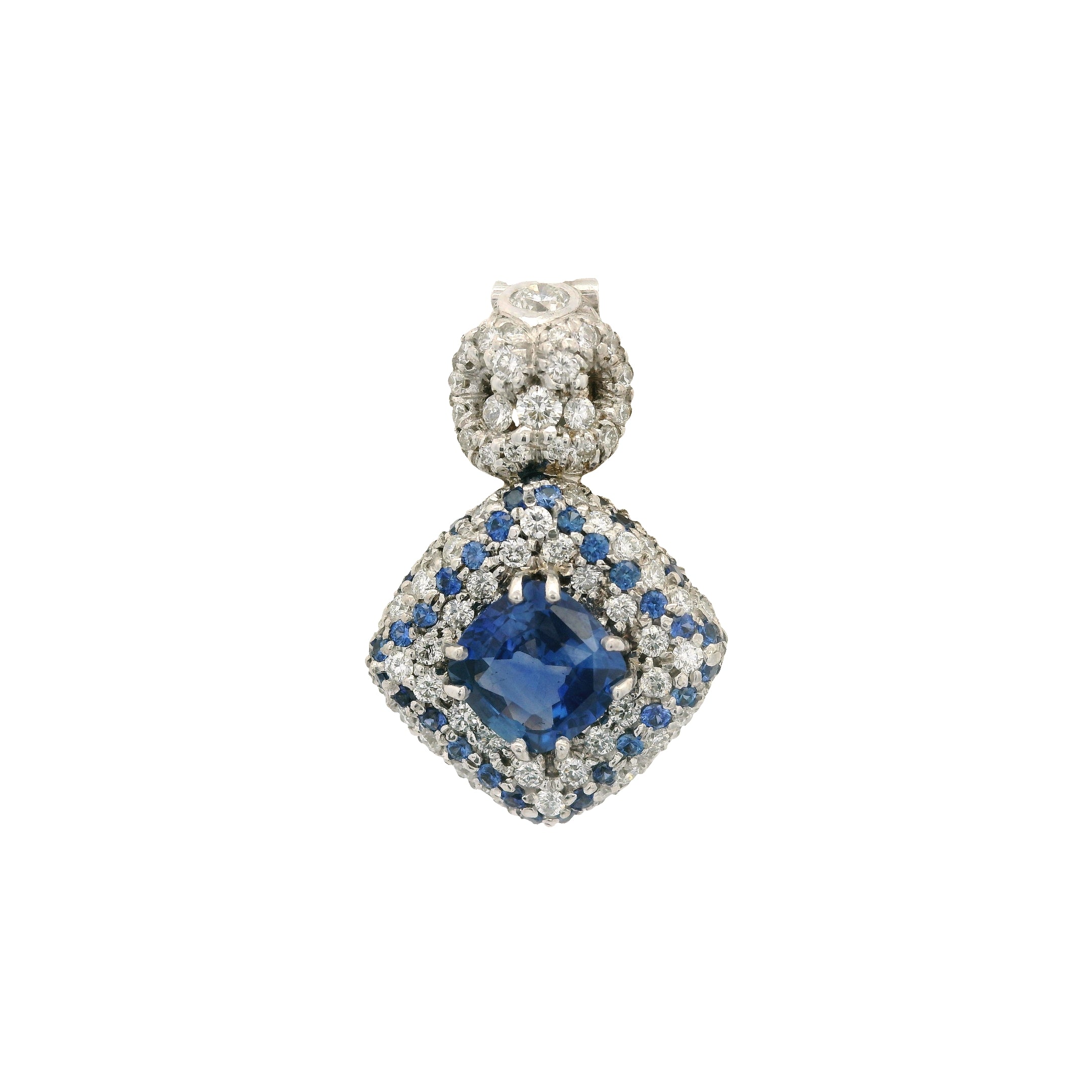 Vintage Sapphire, Tanzanite, and Diamond Pendant