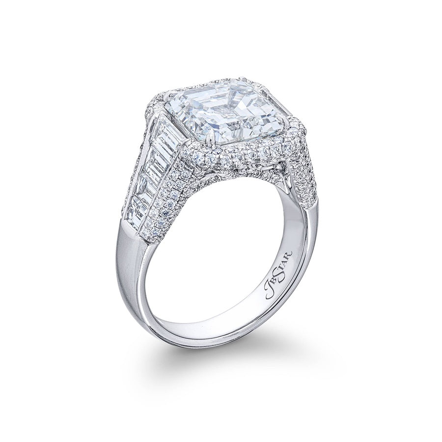 4.64 ct. GIA Certified Square Emerald-Cut Diamond Engagement Ring in Platinum