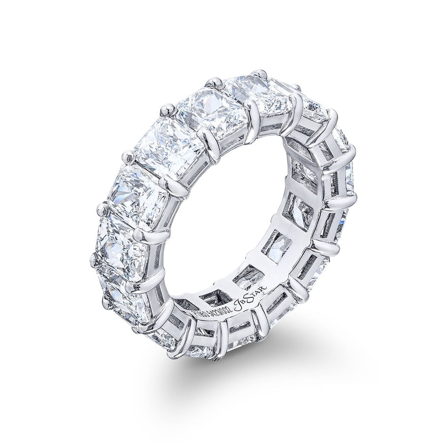 Platinum Radiant-Cut Diamond Certified Eternity Band