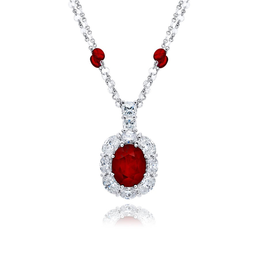 Exquisite Style: Our One-of-a-Kind 4.55 ct. Certified Encircled Burmese Ruby Pendant