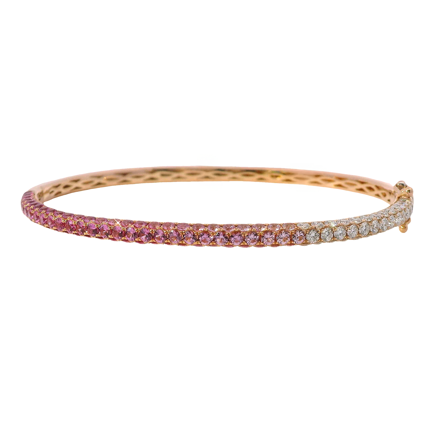 Pavé Ombre Pink Sapphire and Diamond Bangle