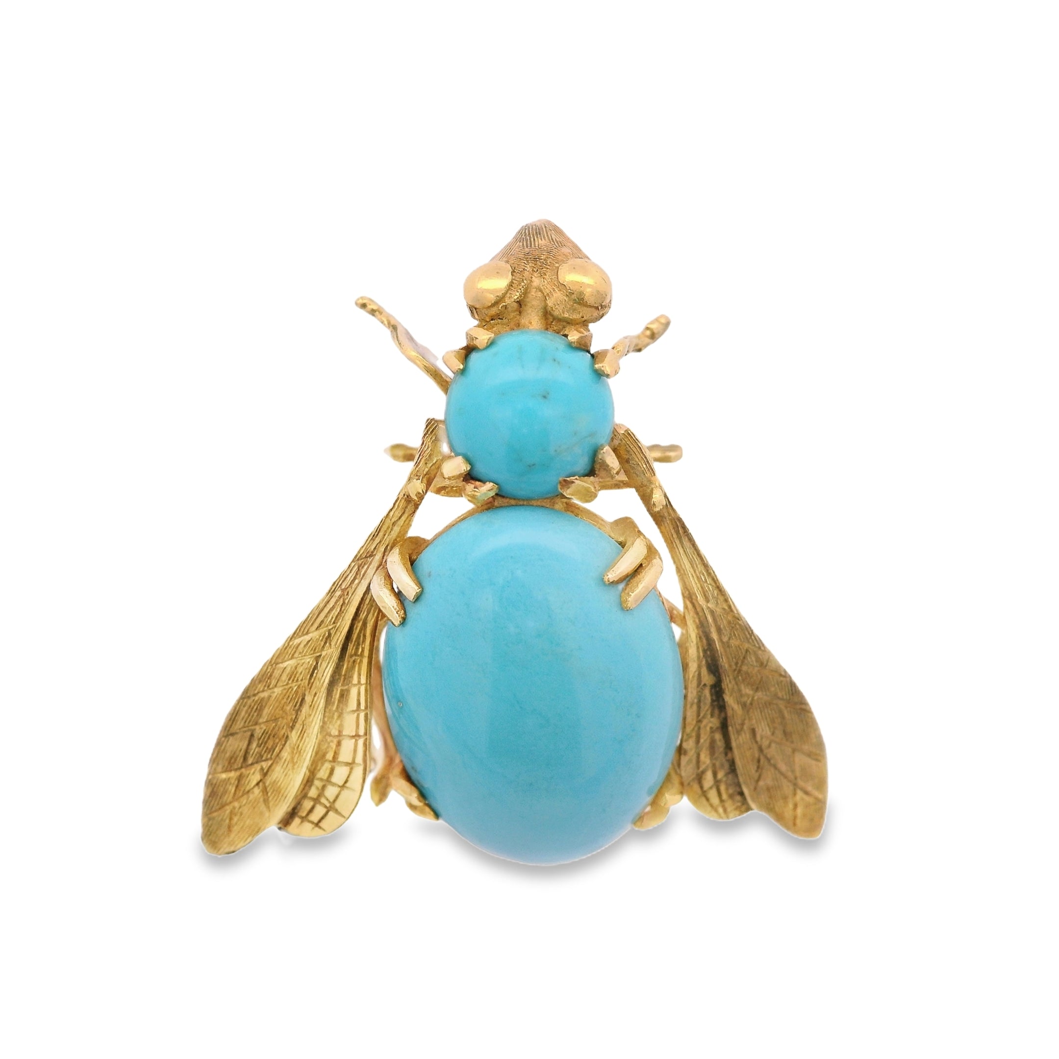 Vintage Large Turquoise Fly Brooch