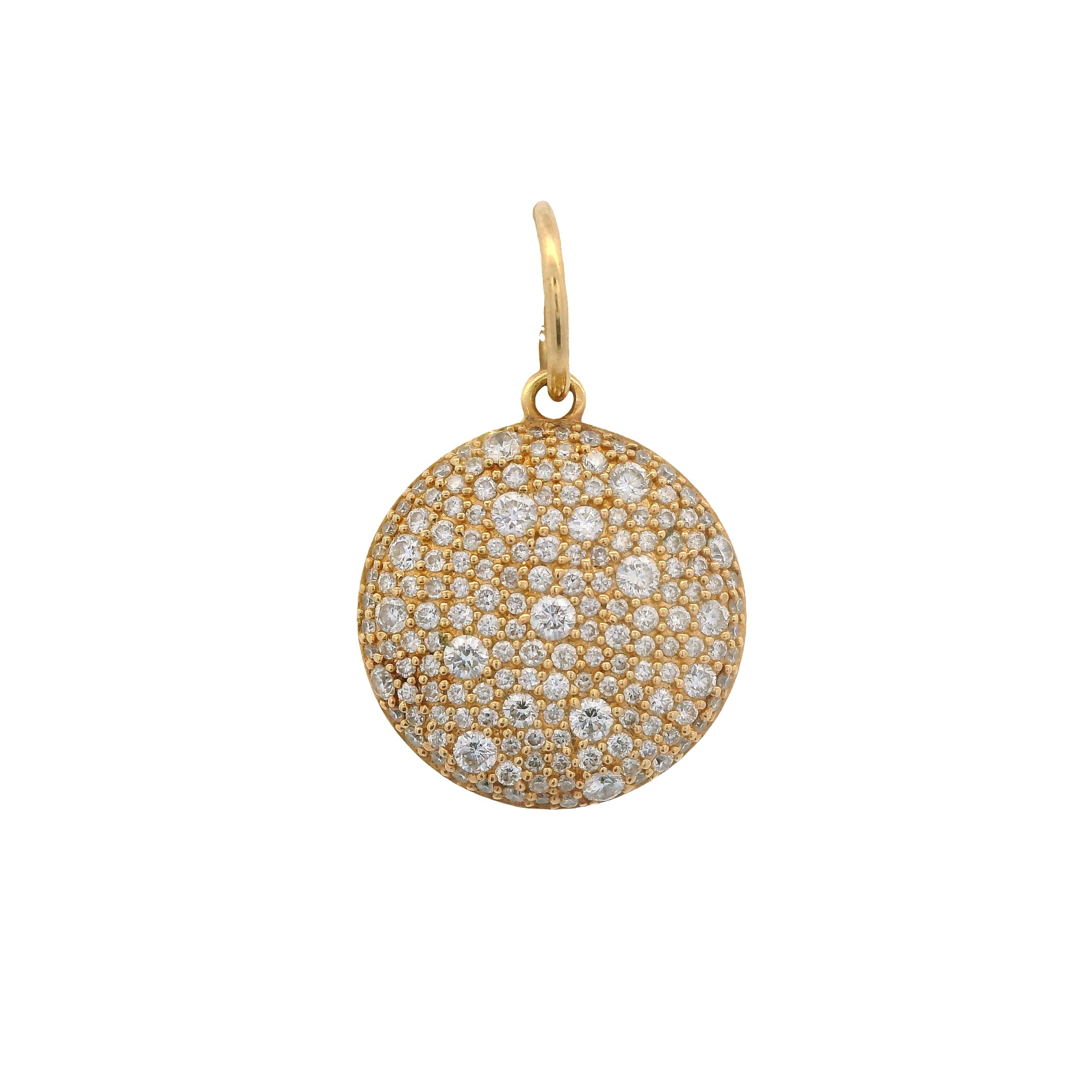 Disc Pendant with Pave Diamonds