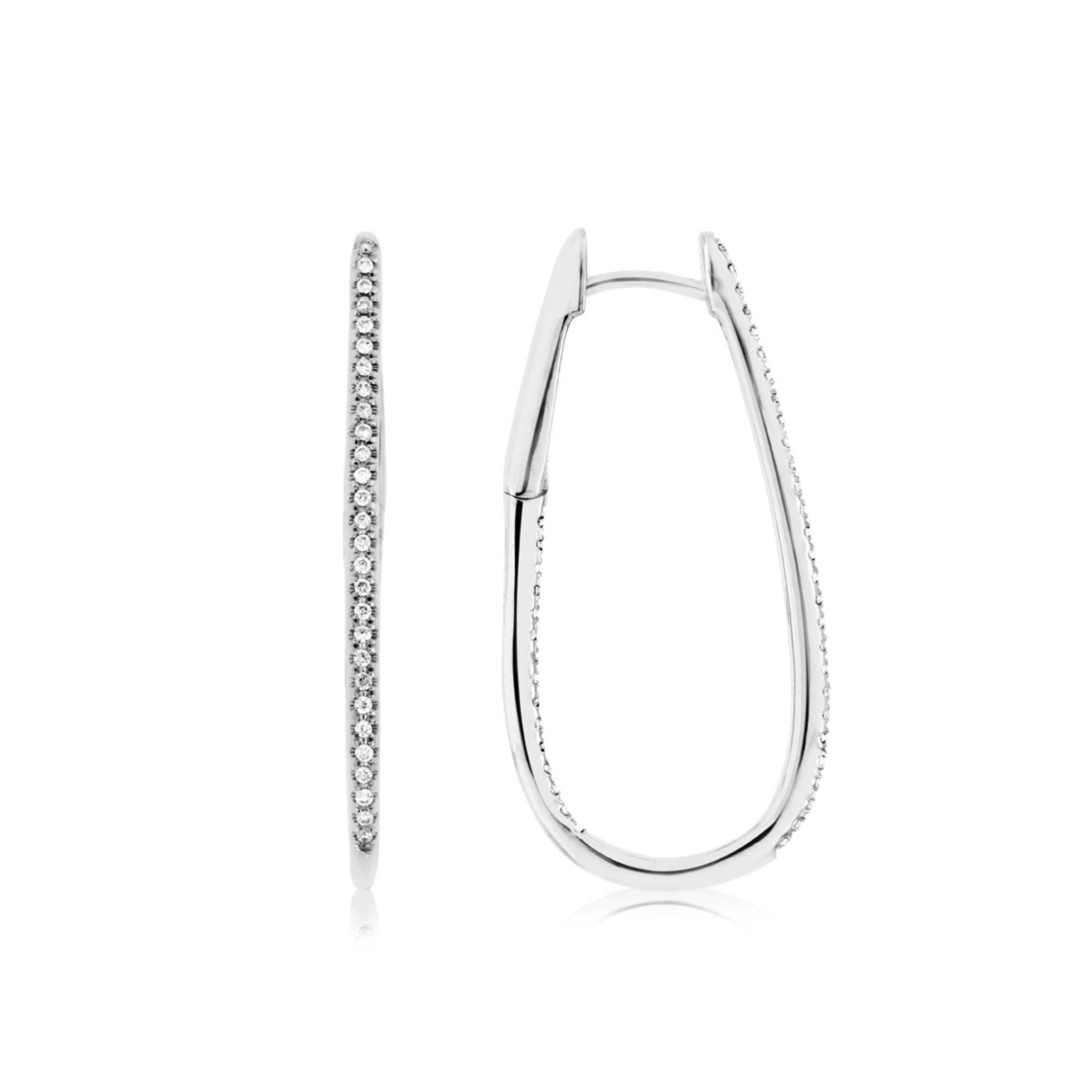 Inside-Outside Pave Diamond Hoop Earrings