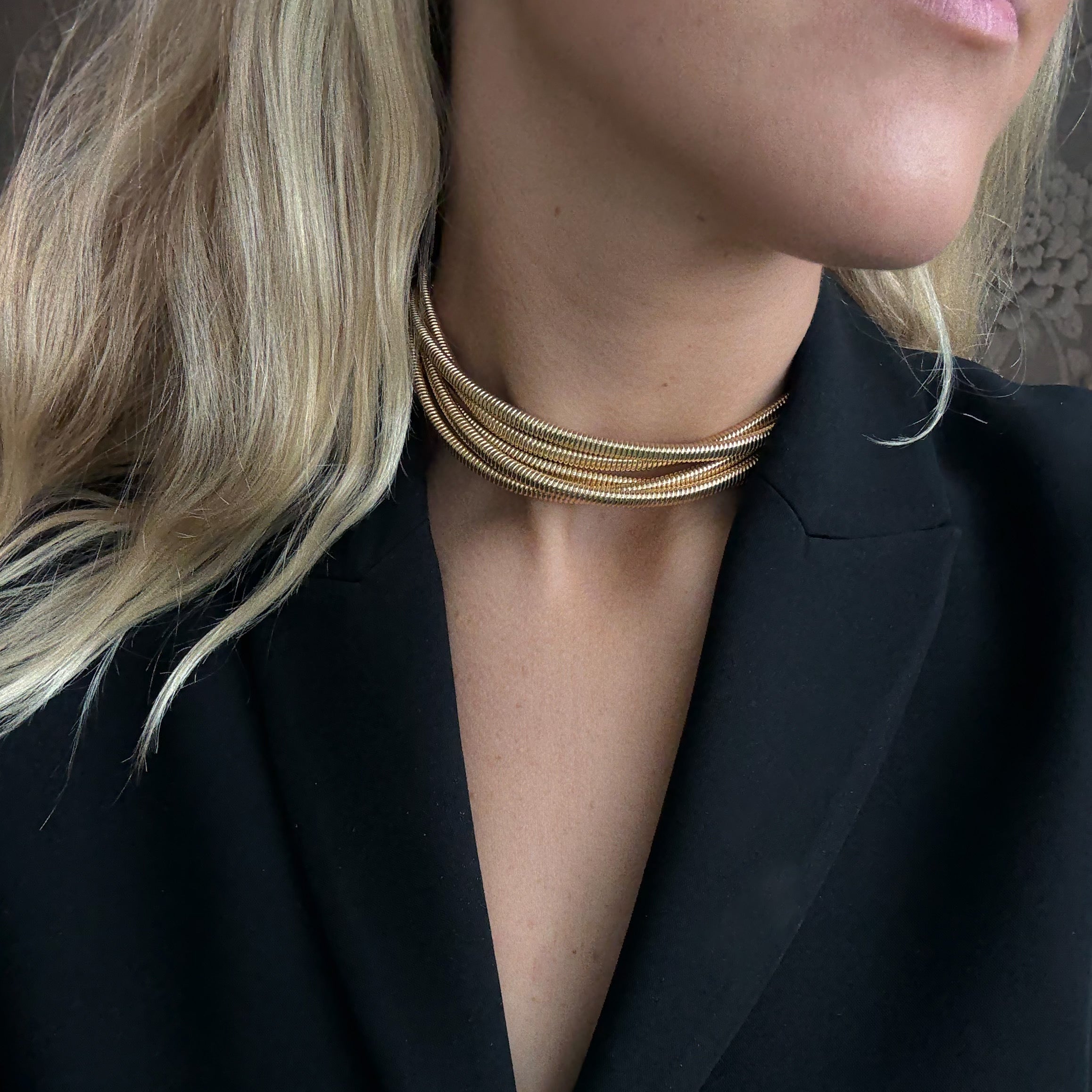 Convertible Layered Coil Necklace / Bracelet