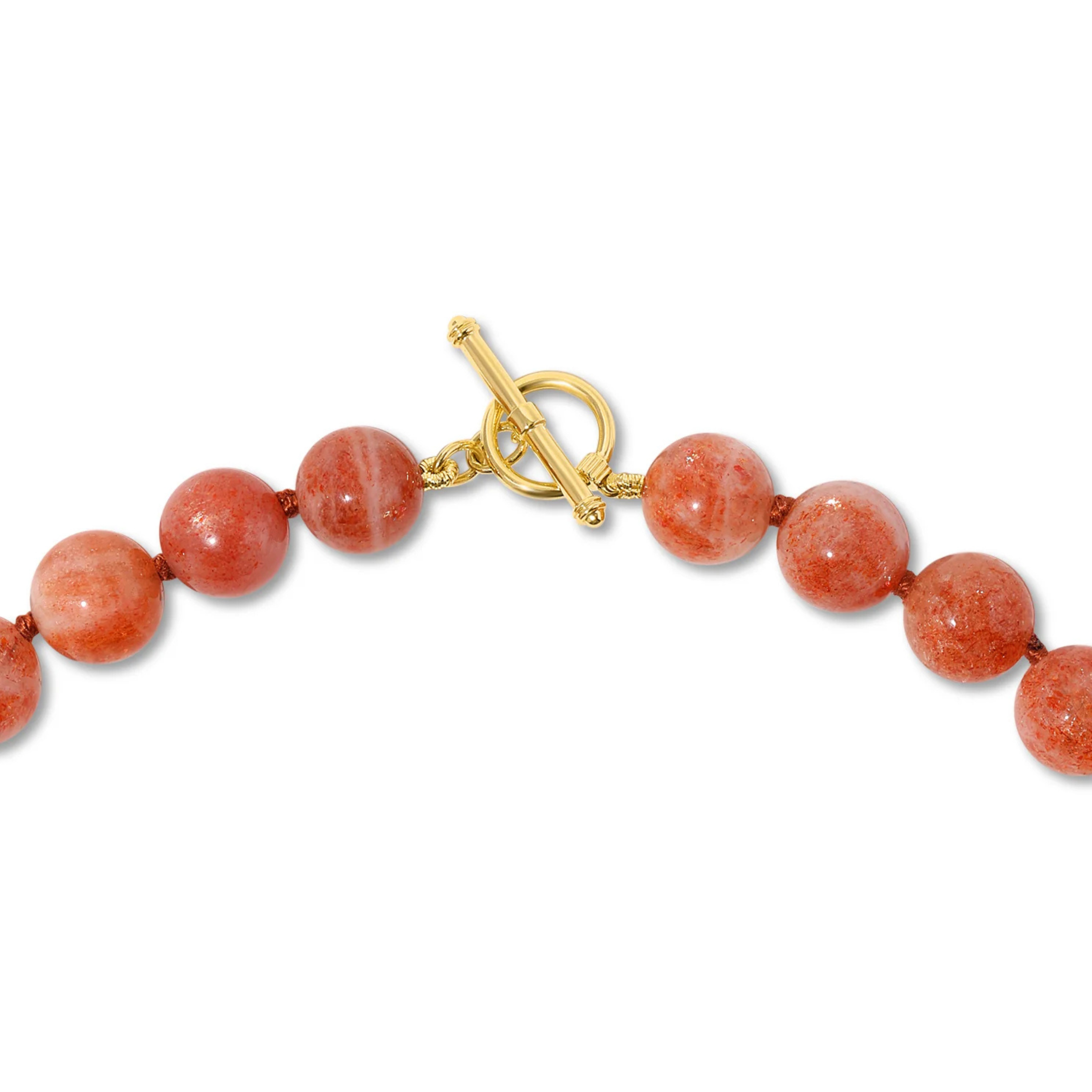 Luna Necklace in Coral Sunstone