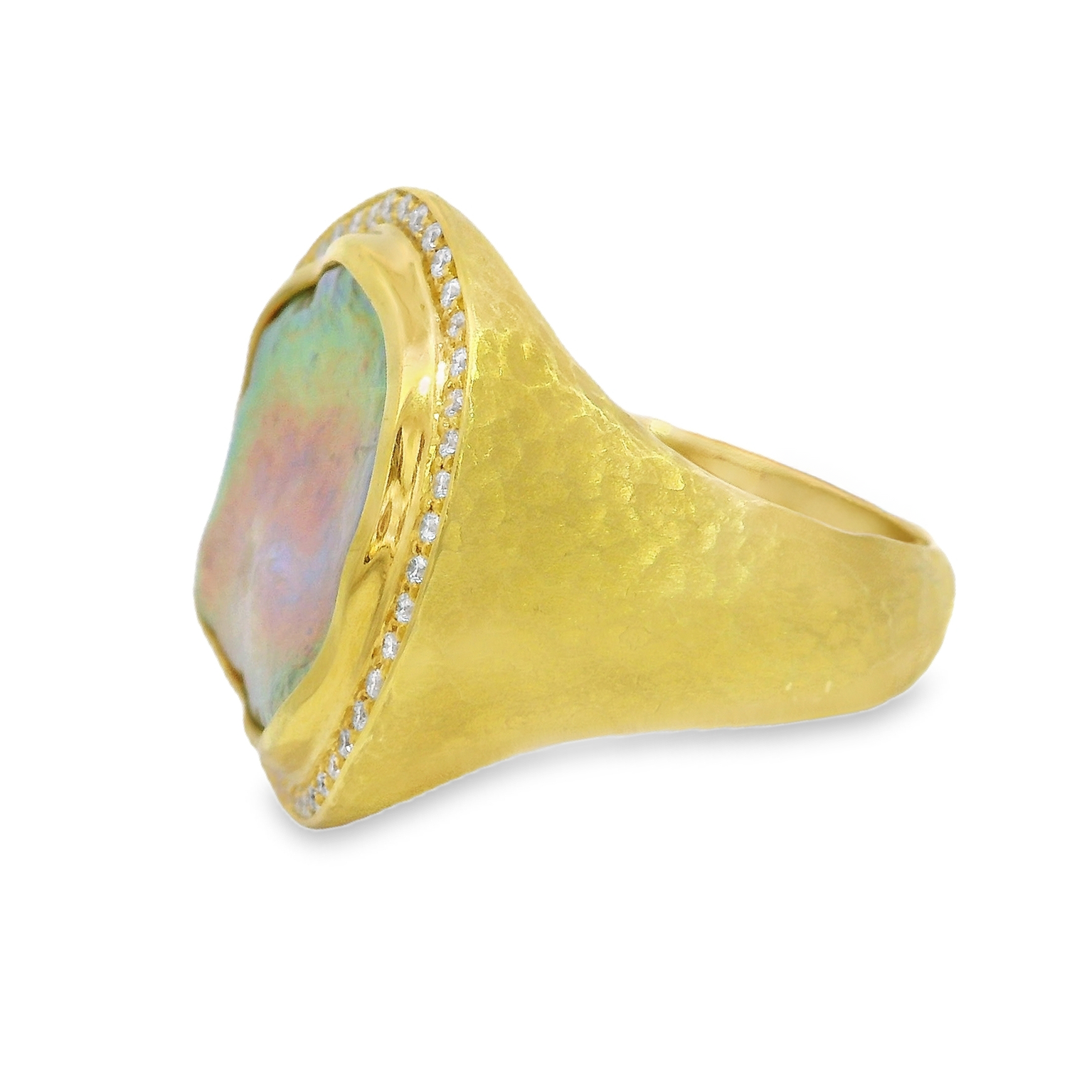Bezeled Freshwater Pearl Ring