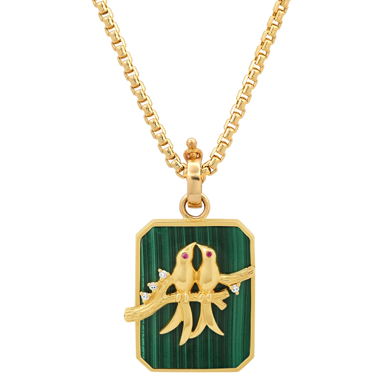 Malachite Lovebirds Pendant