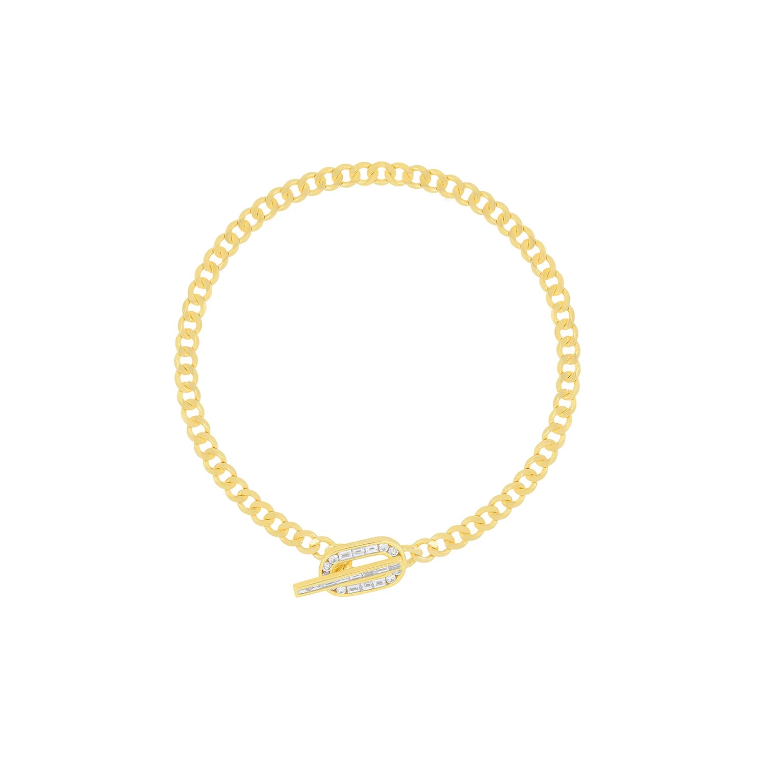 Diamond Toggle Curb Chain Bracelet
